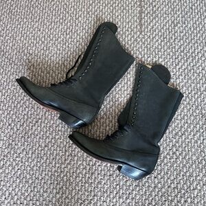 Dan Post Victorian Boots Women’s 7 Black Leather Lace Up Vintage